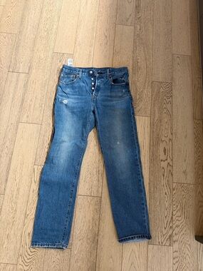 Levi's 501 Straight-Leg Jeans in Blue with Button Fly